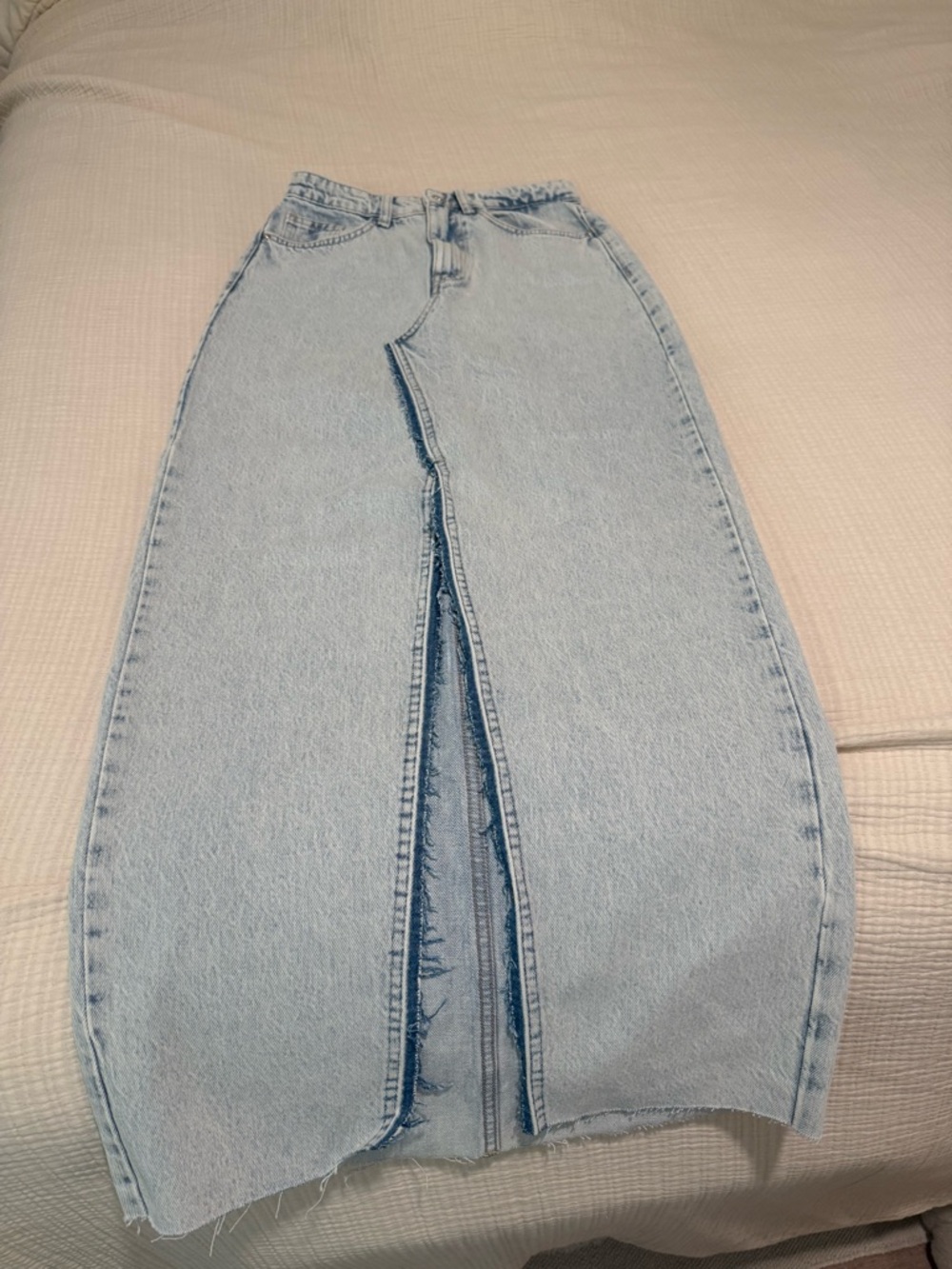 Zara Denim Midi Skirt Light Blue - Picture 2 of 5